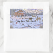 Winterkajuiteter op sneeuwkerst rechthoekige sticker (Tas)