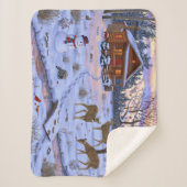 Winterkajuiteter op sneeuwkerst sherpa deken (Voorkant)