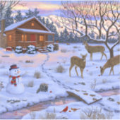 Winterkajuiteter op sneeuwkerst sticker (Voorkant)