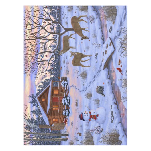 Winterkajuiteter op sneeuwkerst tafelkleed (Voorkant)