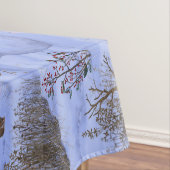 Winterkajuiteter op sneeuwkerst tafelkleed (Voorbeeld)