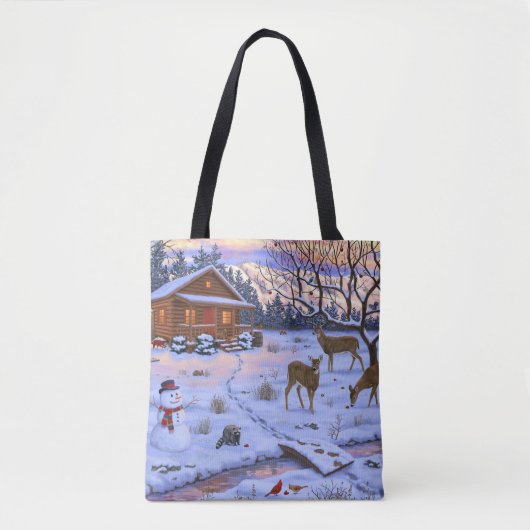 Winterkajuiteter op sneeuwkerst tote bag (Voorkant)