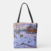Winterkajuiteter op sneeuwkerst tote bag (Achterkant)