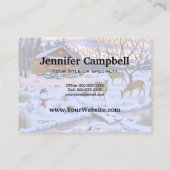 Winterkajuiteter op sneeuwkerst visitekaartje (Achterkant)