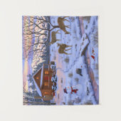 Winterkajuiteter op sneeuwkerst wandkleed (Voorkant)