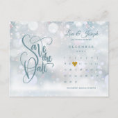 Winterkalender Gouden Hart Save the Date Aankondigingskaart (Voorkant)