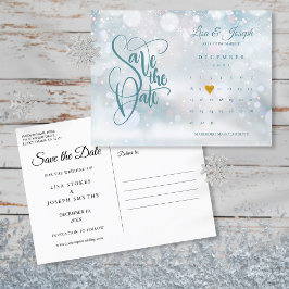Winterkalender Gouden Hart Save the Date  Aankondigingskaart
