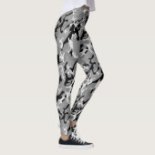 Winterkamo, grijs zwart-wit camouflage patroon leggings (Rechts)