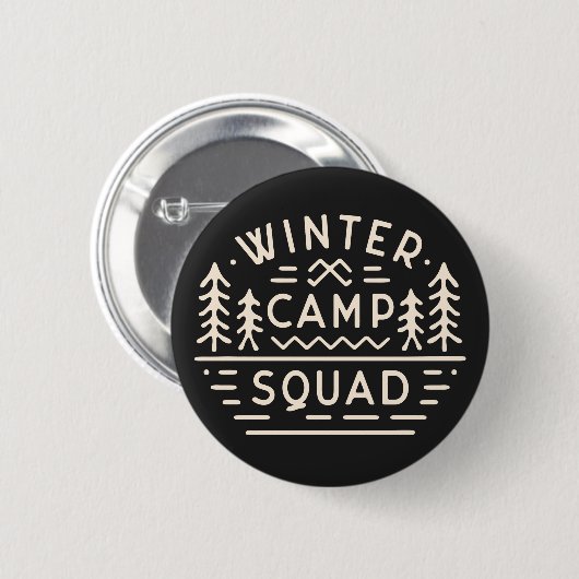 Winterkamp kampeertocht squad bergen retro ronde button 5,7 cm (Voorkant /achterkant)