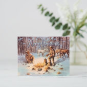 WINTERKAMPVUUR van Sharon Feestdagenkaart (Staand voorkant)