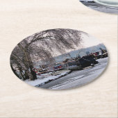 WINTERKANALEN RONDE KARTONNEN ONDERZETTER (Gebogen)