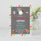 Winterkandylandthema Uitnodiging (Staand voorkant)