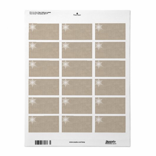 Winterkant op Burlap Adreslabel Etiket (Full Sheet)