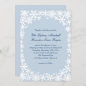 Winterkant op Icy Blue bruiloft uitnodiging (Voorkant / Achterkant)
