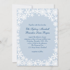 Winterkant op Icy Blue bruiloft uitnodiging