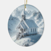Winterkapel in de bergen keramisch ornament (Links)