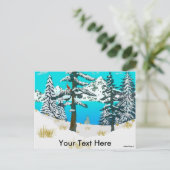 Winterkardinaal Briefkaart (Staand voorkant)