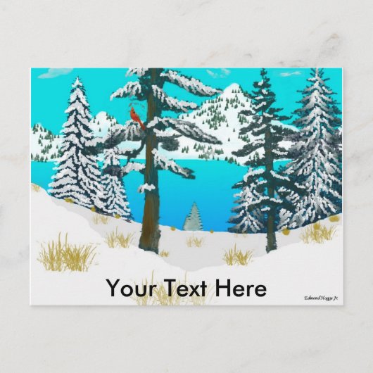 Winterkardinaal Briefkaart (Voorkant)