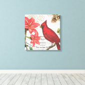  winterkardinaal canvas afdruk (Insitu (Houten vloer))