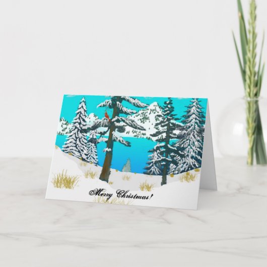 Winterkardinaal Feestdagen Kaart (Voorkant)
