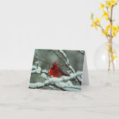 Winterkardinaal - Gepersonaliseerd Kaart (Gele Bloem)