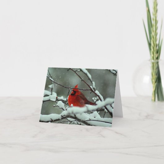 Winterkardinaal - Gepersonaliseerd Kaart (Voorkant)