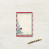 Winterkardinaal in de  damesboom post-it® notes (Op bureau)