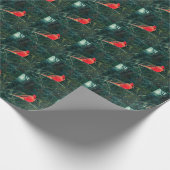 Winterkardinaal in Snowstorm - Verbeterd Cadeaupapier (Hoek)