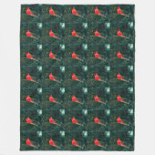 Winterkardinaal in Snowstorm - Verbeterd Fleece Deken (Voorkant)