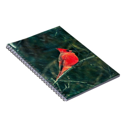Winterkardinaal in Snowstorm - Verbeterd Notitieboek (Rechterzijde)