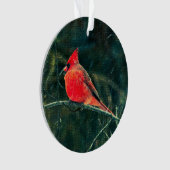 Winterkardinaal in Snowstorm - Verbeterd Ornament (voorkant)