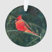 Winterkardinaal in Snowstorm - Verbeterd Ornament (voorkant)