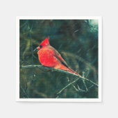 Winterkardinaal in Snowstorm - Verbeterd Servet (Voorkant)