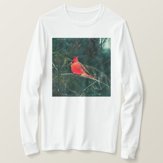 Winterkardinaal in Snowstorm - Verbeterd T-shirt (Design voorkant)