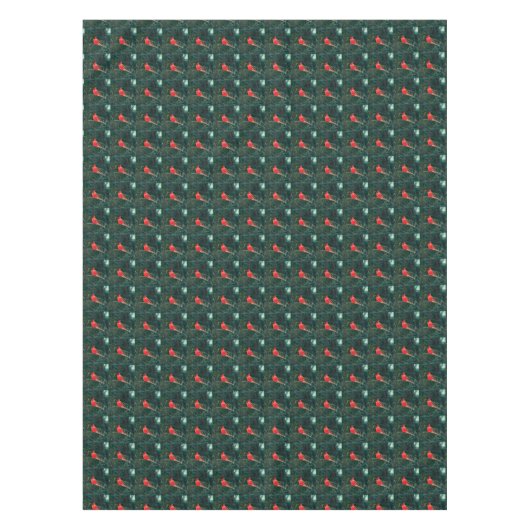 Winterkardinaal in Snowstorm - Verbeterd Tafelkleed (Voorkant)