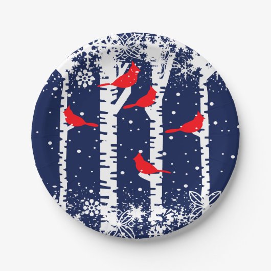 Winterkardinaal Papieren Bordje (Voorkant)