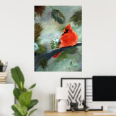 Winterkardinaal Poster (Thuiskantoor)