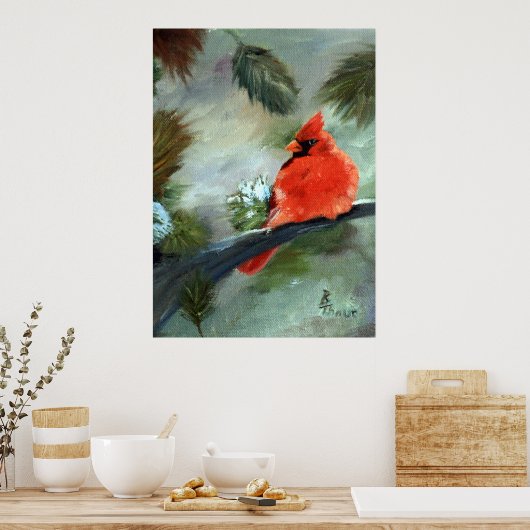 Winterkardinaal Poster (Keuken)