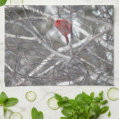 Winterkardinaal Theedoek (Gevouwen)