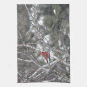 Winterkardinaal Theedoek (Verticaal)