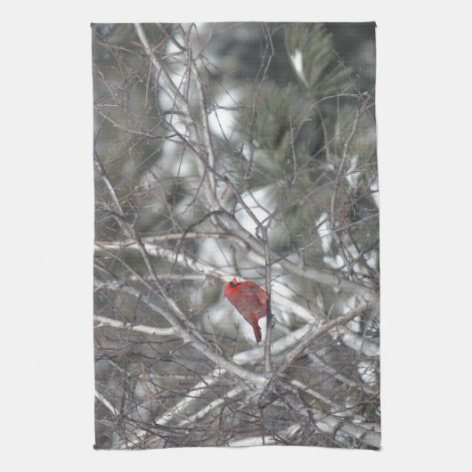 Winterkardinaal Theedoek (Verticaal)