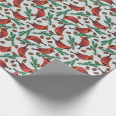 Winterkardinalen Cadeaupapier (Hoek)