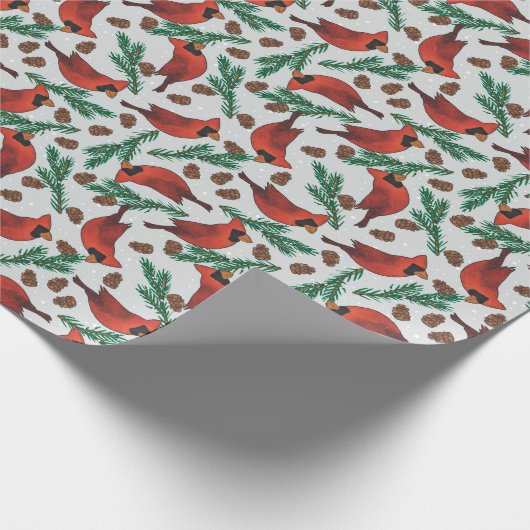 Winterkardinalen Cadeaupapier (Hoek)