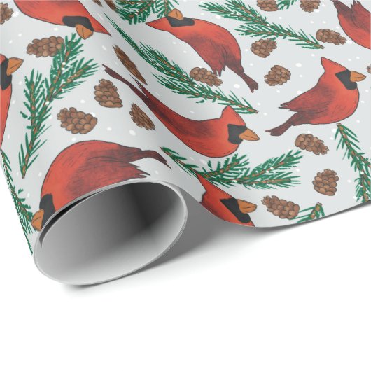 Winterkardinalen Cadeaupapier (Rol Hoek)