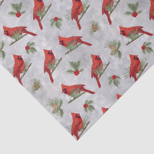Winterkardinalen- en mijnpapier tissuepapier (Detail)