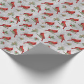 Winterkardinalen en -pijnen cadeaupapier (Hoek)