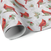 Winterkardinalen en -pijnen cadeaupapier (Rol Hoek)