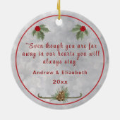 Winterkardinalen en -pijnen keramisch ornament (Achterkant)