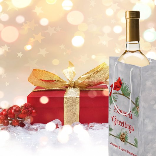 Winterkardinalen en pijnenseeltas medium cadeauzakje