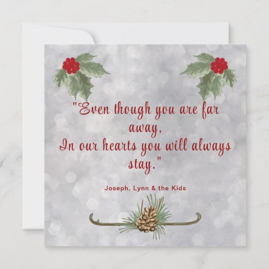 Winterkardinalen en platte Wenskaarten Kaart (Achterkant)